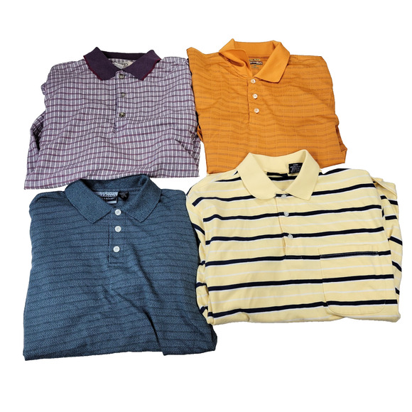 Lot of Polo Shirts Mens Sz Medium Y2k Grunge Preppy School University College - Picture 1 of 9